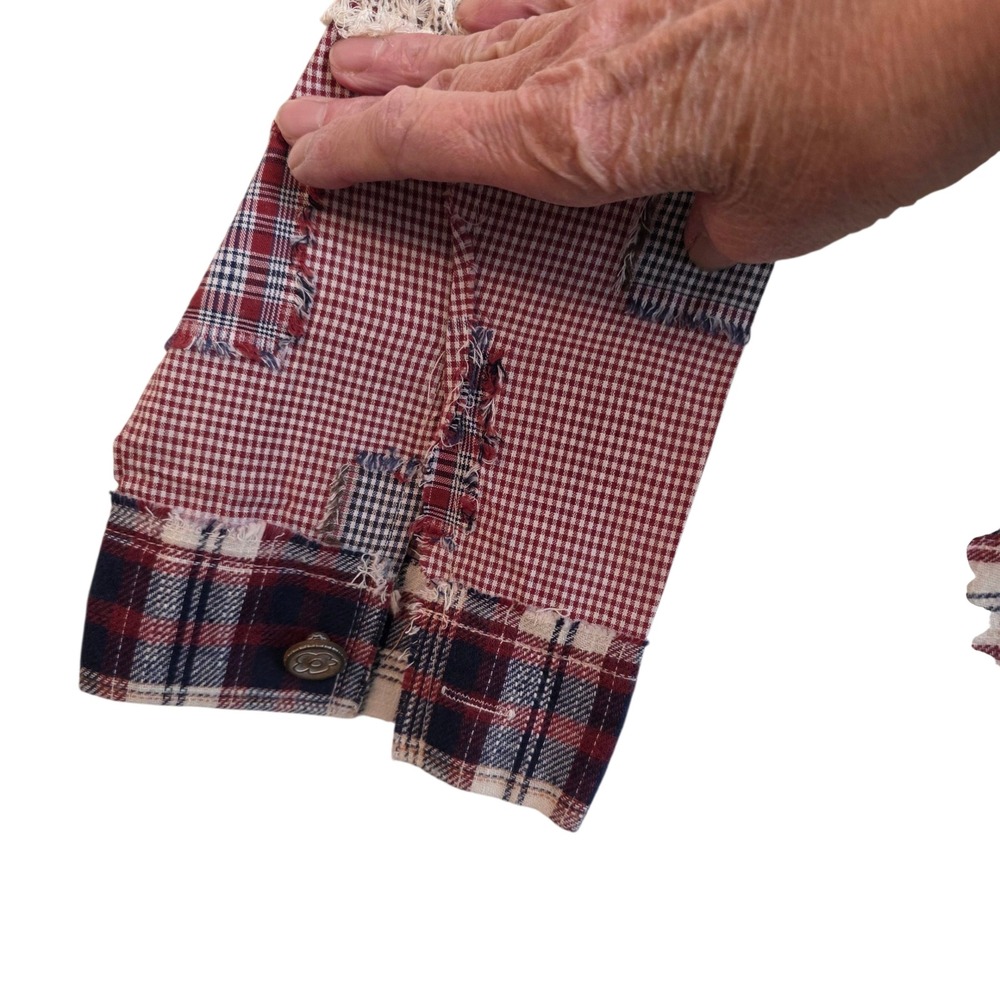 Pol Women's Medium Patchwork Gingham Plaid Croche… - image 6